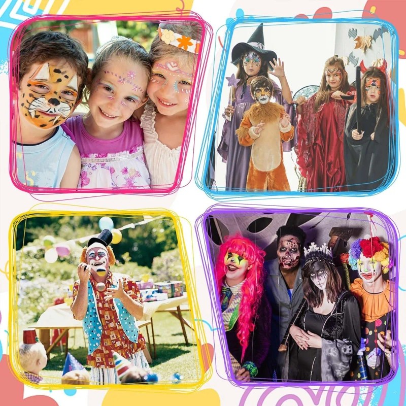 Set De Pintura Facial Para Niños, Pintura Facial De Hallowee