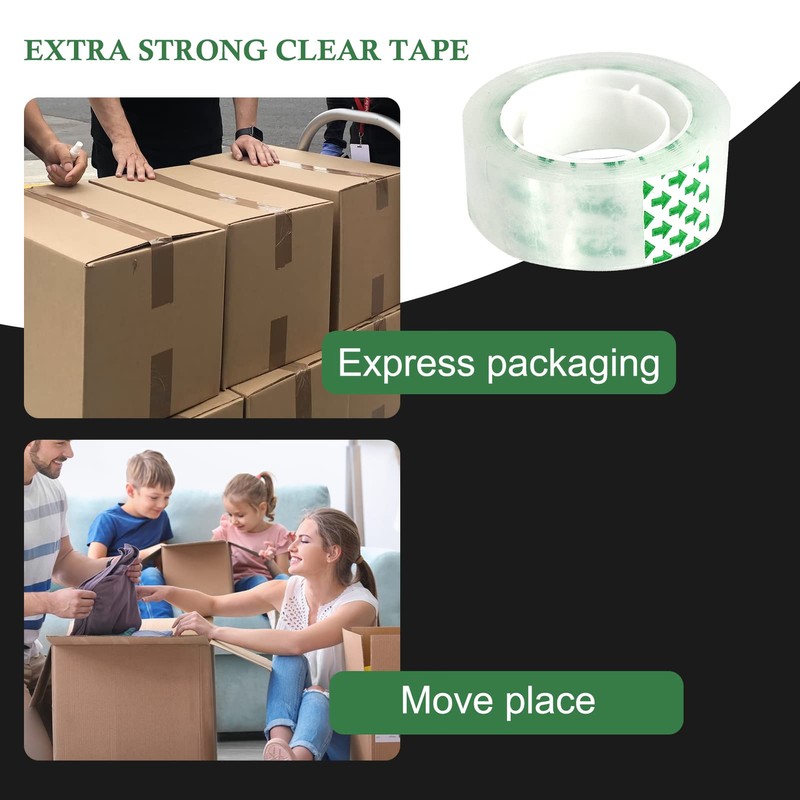 Zngou 2 Rolls Small Clear Tape, 18mm X 25m Clear