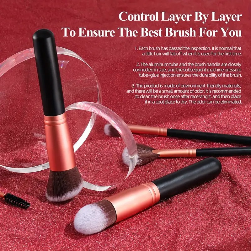 Professional Makeup Brush Set with Soft Fluffy Bristles for Foundation,