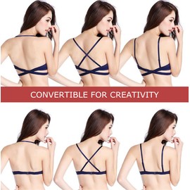 ZUKULIFE Women's Essentials Deep U Multi-Way Push Up Plunge Bra - (Black 36C)