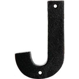 Metal Letter J - Black Cast Iron 5 Inch Large Metal Mailbox Letters - Easy to Read Name Door Sign - J