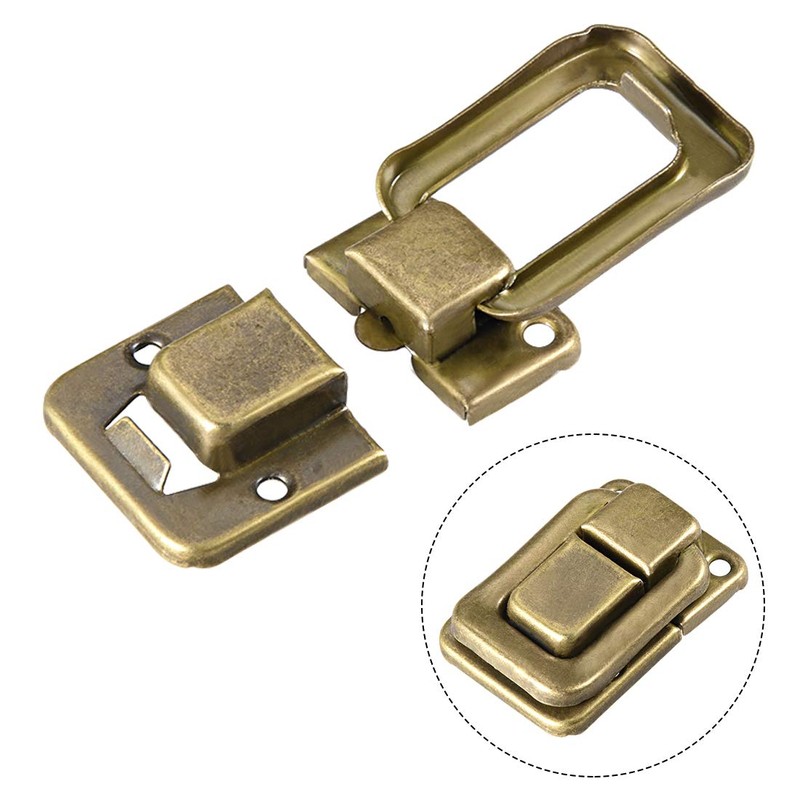 sourcing map Toggle Catch Lock, 38mm Retro Decorative Brass Hasp