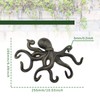 Bronze Octopus Coat Hook with 6 Tentacle Hooks Cast Iron