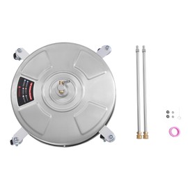 18“ Pressure Washer Surface Cleaner with 4 Wheels, Stainless Steel Housing 1/4" Interface 2 x 33.9in Extension Rods and 2 Spray Nozzles