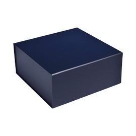 CECOBOX - Gift Boxes with Lids for Presents 8"x8"x3.1" - Matte, Collapsible Magnetic Closure Gift Box - Groomsmen & Bridesmaid Proposal Boxes, Wedding, PR, Birthdays, Holidays (Navy)