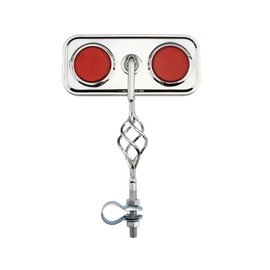 ALTALINE Bicycle Rectangle Cage Mirror Chrome Red