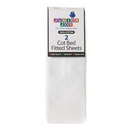 Cot Cotton Fitted Sheet (Pack of 2)-6230WH