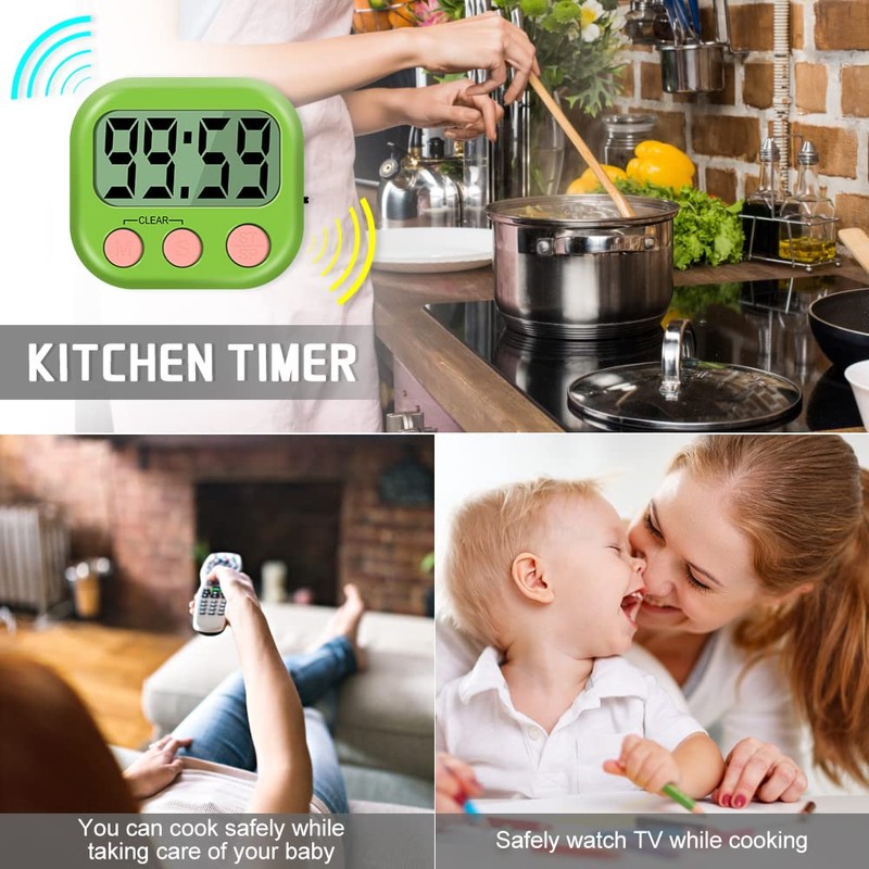 Kitchen Timer, Kitchen Timers for Cooking, Digital Visual Timer Magnetic