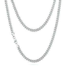 Men Sturdy Cuban Chain Necklace, 4mm, 6mm, 8mm, 18" 20" 22" 24" Length, Silver 316L Stainless Steel, Hip Hop Thick Curb Chains (6mm-Silver, 20)