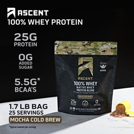 Ascent Ascent Whey + Plant Protein Powder - Mocha Cold Brew 2 lb & Chocolate 18 Servings