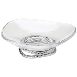 nambe Braid Centerpiece Bowl | Fruit Display Bowl | Decorative Bowl for Table Décor or Kitchen Counter | Chrome Plate and Glass | Modern Centerpiece | 11-Inch