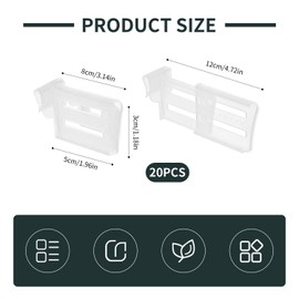 20 Pieces Retractable Dividers, Refrigerator Dividers, Refrigerator Storage Supplies, Item Storage Partition Boards, Drawer Dividers, Refrigerator Accessories