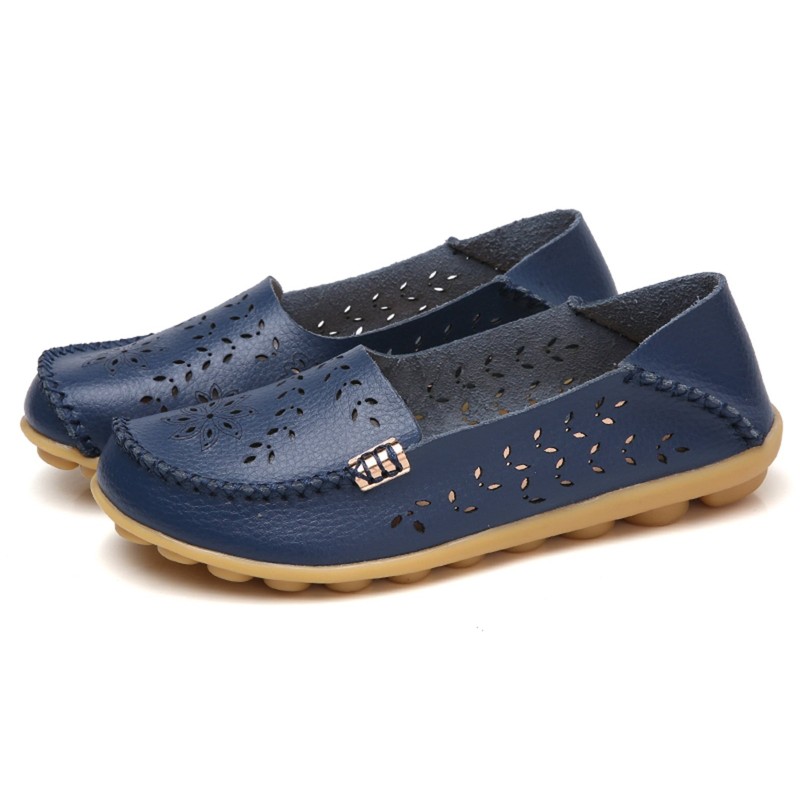 VenusCelia Mocasín Plano Natural Transpirable para Mujer, Azul Marino, 5.5
