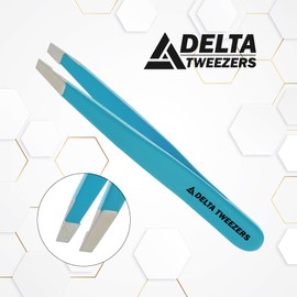 Delta Tweezer Eyebrow Tweezers for Women Facial Hair Pinzas Para Cejas Professional Stainless Steel Ingrown Facial Hair Removal Tweezer Men & Beauty & Personal Care Tools (1, Blue)