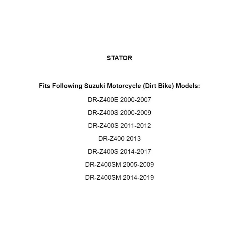 Caltric Stator for Suzuki DR-Z400E 2000-2007 DR-Z400S 2000-2021 DR-Z400Sm 2005-2017