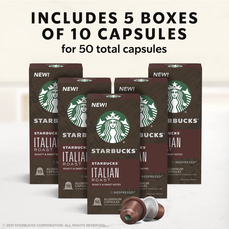 Starbucks by Nespresso Original Line Dark Roast Italian Roast Coffee,
