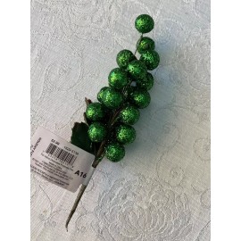 BLOOM ROOM FOR JO-ANN STORES "BLOOM ROOM" FOR JO-ANN STORES, CLUSTER OF GREEN GLITTER BALLS  HOLIDAY DECOR.