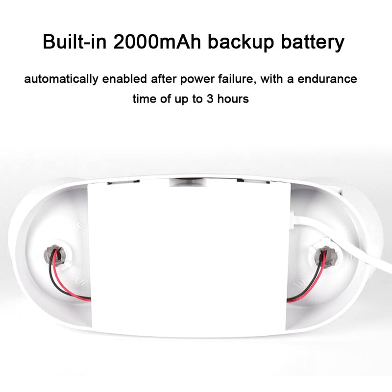 LED Emergencies Light Dual-Heads Rotatable Light with Battery Backup for