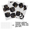 18pcs Black Gold Glitter Dice Dessert Cupcake Topper Pick for