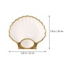 DOITOOL 3PCS Ceramic Sushi Plate with Sauce Compartment, Seashell Shaped