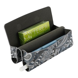 Mekeran Storage Bag for IQOS ILUMA ONE, PU Leather Case Compatible with IQOS ILUMA ONE. (Black Paisley)