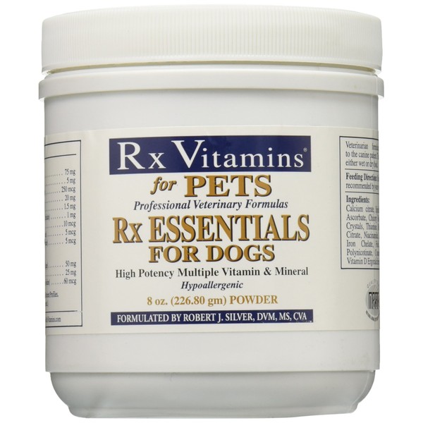 Rx Vitamins Essentials for Dogs - Vitamin & Mineral Multivitamin - Supports Immune System Digestive Health & Bone Health - Powder 8 oz/226.80g