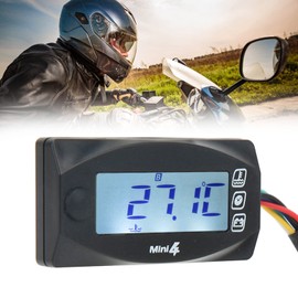 Uniform Digital Display, Over Temperature Alarm, Waterproof, Easy Installation, Motorcycle Temperature Display DC12V for Motorcycles (M12 x 1.5)