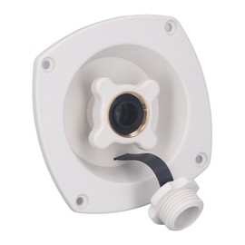 RV City Water Inlet, Wall Mount Water Fill Inlet, Pressure Regulated Water Entry, Water Hose Connection for Trailer, Boat, RV (White)