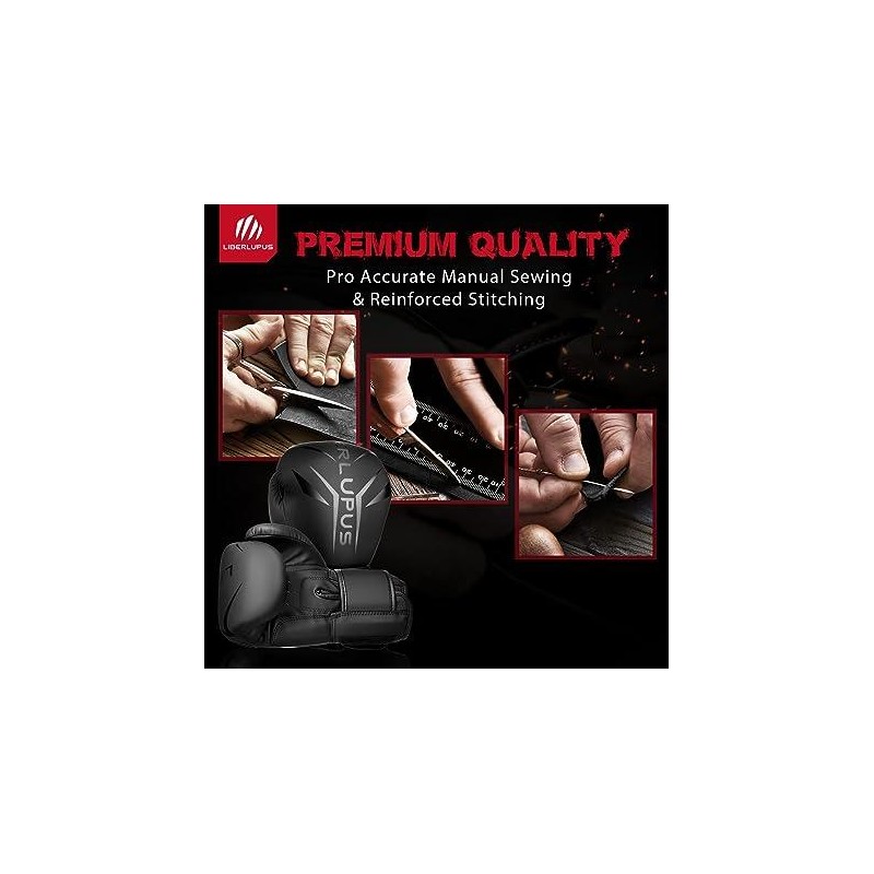 Liberlupus Boxing Gloves for Men & Women (10 12 14