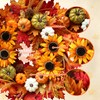 24 Inch Sunflower Fall Wreath for Front Door with Maple