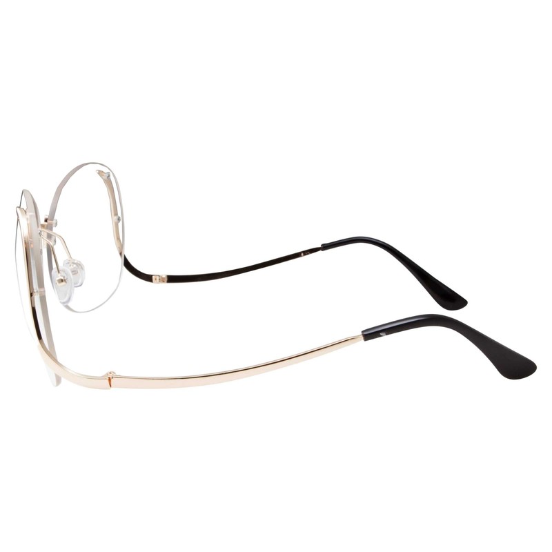 Women's Stylish Clear Lens Glasses Rimless Oversized Clear
