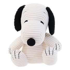 Snoopy Corduroy Series 163707-21 Plush Toy, Small, White, W 6.3 x H 7.5 x D 5.1 inches (16 x 19 x 13 cm)