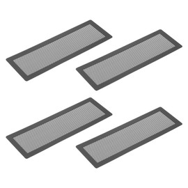 YOKIVE 4 Pcs Floor Vent Covers, Sticky Floor Register Cover PVC Mesh Air Vent Screen Filters, Great for Home Floor, Wall, Ceiling, Catch Debris Hair Dust (Black, 12-Inch x 4-Inch)