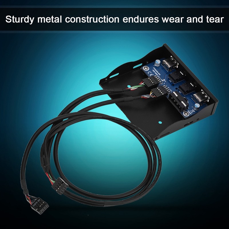 USB2.0 HDAUDIO Floppy Front Panel 3.5'' 9Pin to 2 USB2.0