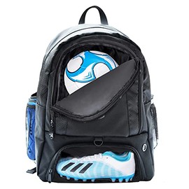 Soccer Ball Bag,Luminous Backpack for Basketball,Volleyball,Football with Cleat Shoes and Ball Compartment Laptop Sleeve,Nice Pattern for Travel,Sports Team (Black)