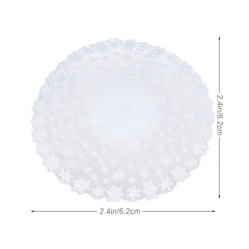EXCEART 1 Pcs Round Lace Tablecloth 70 Inch Diameter, Christmas