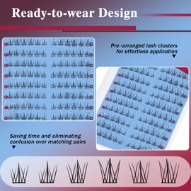 Mayhug Wimpern Extensions, 120pcs D Curl Einzelne Wimpern, DIY Wimpernverlängerung Cluster Wimpern, Cat Eye Wimpern, Natürlicher Look Künstliche Wimpern(CloudGlow)