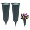 2pcs Cemetery Vase with a Stake and Foam Inserts, Plant