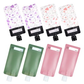 MBAIYO 8pcs Travel Pouches for Toiletrie,Refillable Size Containers Portable Leak Proof Empty Squeeze Bags Makeup Packing for Shampoo Conditioner Lotion Body Wash Small Travel Pouch
