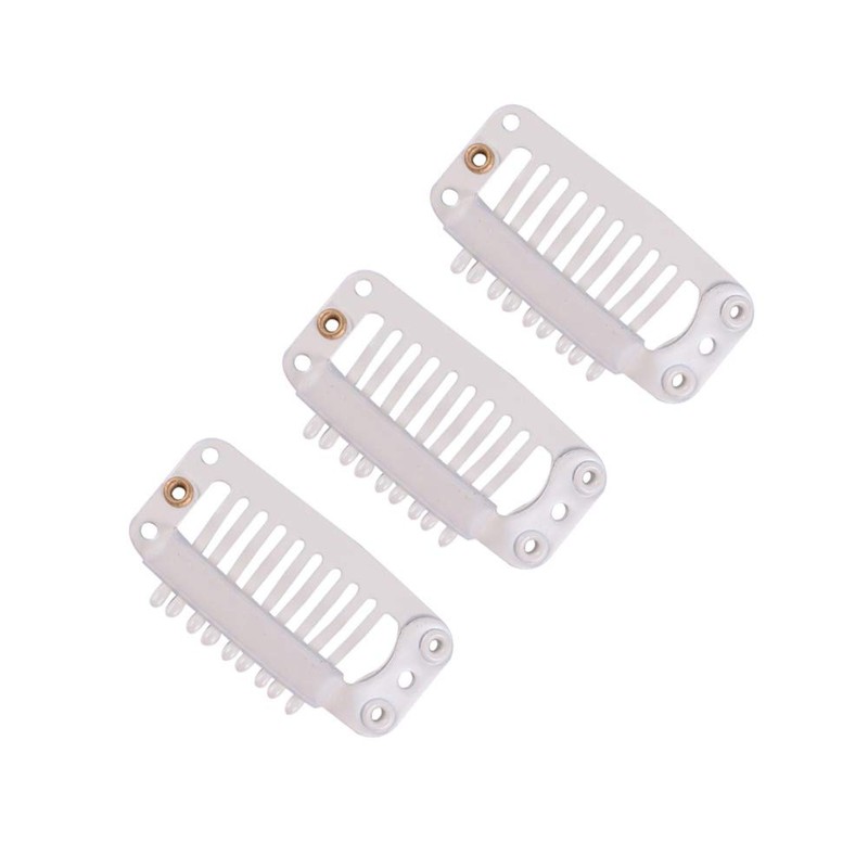 Wig Clips with Rubber Snap Clips Hairpieces 9-Tooth Wig Combs