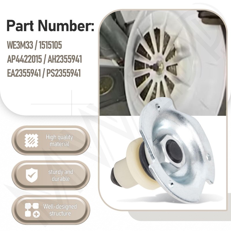 WE3M33 Dryer Shaft and Bracket Assembly Compatible With GE, Kenmore,