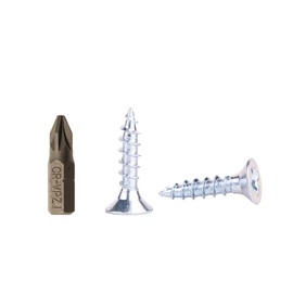 (Pack of 1000 pcs) Zinc Plated Steel Wood Screws 3.5 x 16 mm, Pozi-Drive Head Screws, Fasteners, Countersunk, Chipboard Screws (1000)