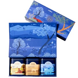 Herbs & Kettles Tea Gift Set - Masala Chai, Calming Golden Latte & Lavish Blue Tea - Premium Loose Leaf Tea Collection in Elegant Gift Box