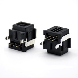 GXMRHWY Toslink Connector Receiving + Transmitting Socket Optical Fiber Right Angle Panel Mount with self Tapping Hole（Receive + Transmit
