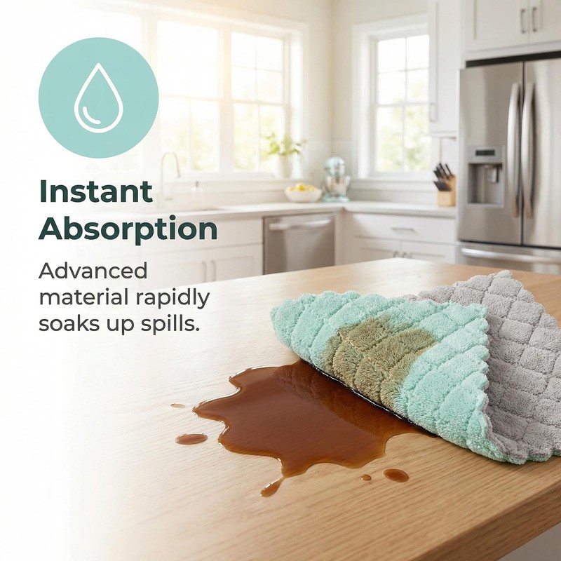 Absorbent Microfiber Streak-Free Lint-Free Kitchen Dish Towels