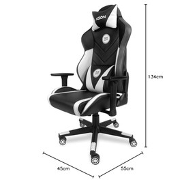 Genérico Silla Gamer Ergonómica Reclinable de Xion, Cómoda, Negro y Blanco                                                                            