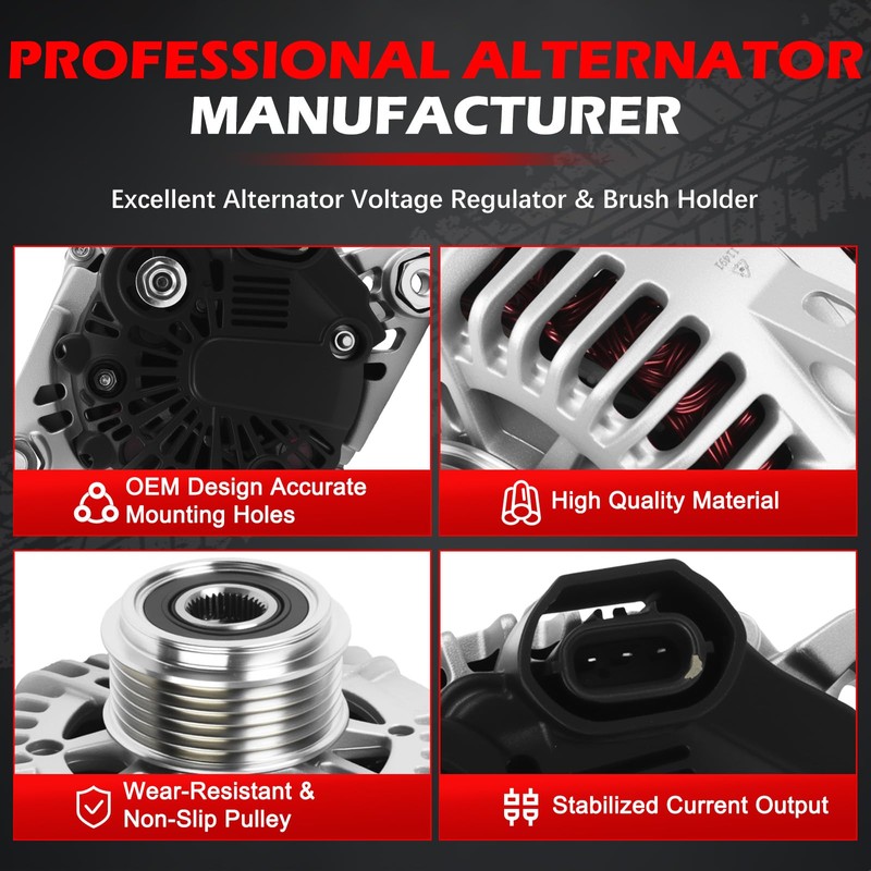 11491 Alternator for Sonata 2010 L4 2.4L, for Sonata 2011-2013