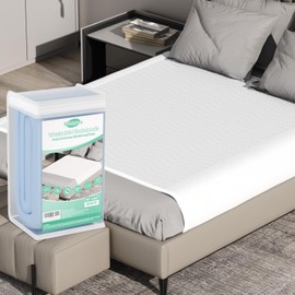 60"X40" Non Slip with Stay-Secure Side Flaps Washable Waterproof Bed Pads ,Reusable Incontinence Pad for Adults,Babies,Elderly,Leakproof Bed Wetting Protector(White)