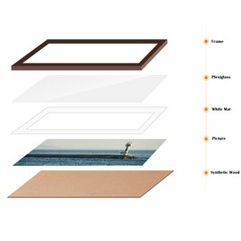 marysgift Vintage Wooden Poster Frame with Plexiglass Window Decoration for Desktop, Bedroom, Office (XK00302.10 Inches)