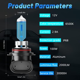 Halogen Headlight Bulbs Fit For 1999-2006 Chevy Silverado 1500 2500 3500, 9005+9006 High Low Beam Halogen Bulb Combo,6500K White 100W 400% Brightness Headlamp Light,IP68 Waterproof,Plug n Play,4-Pack